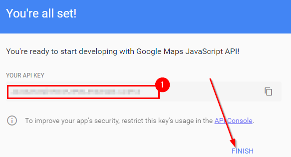 Reading the Google API key