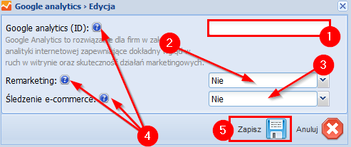 Configuration of Google Analytics at Sky-Shop.pl