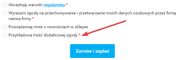 Przykładowy widok dodatkowego pola typu tak/nie w Sky-Shop.pl